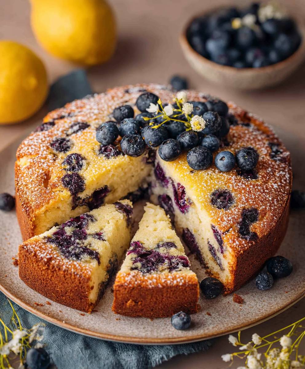 Vegan Lemon Blueberry Cake