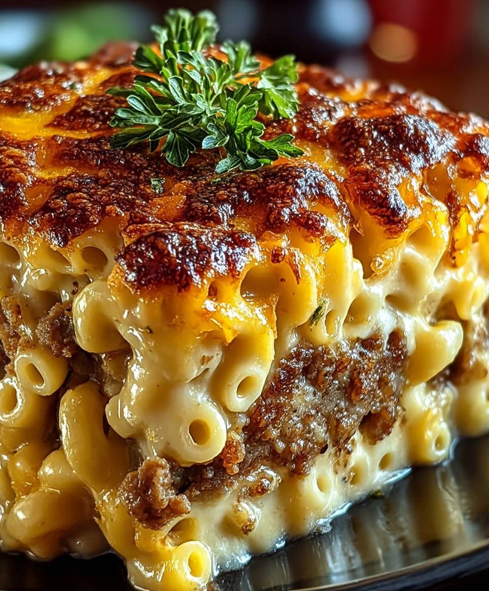 Mac and Cheese Meatloaf Casserole