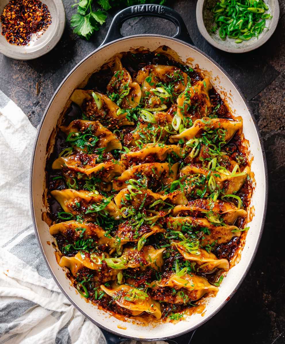 One Pan Dumpling Dinner