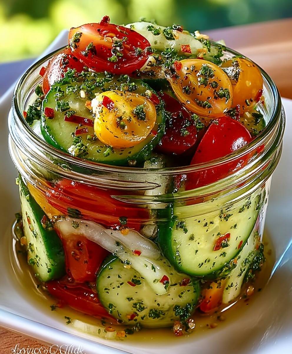 Marinated Cucumbers Onions Tomatoes
