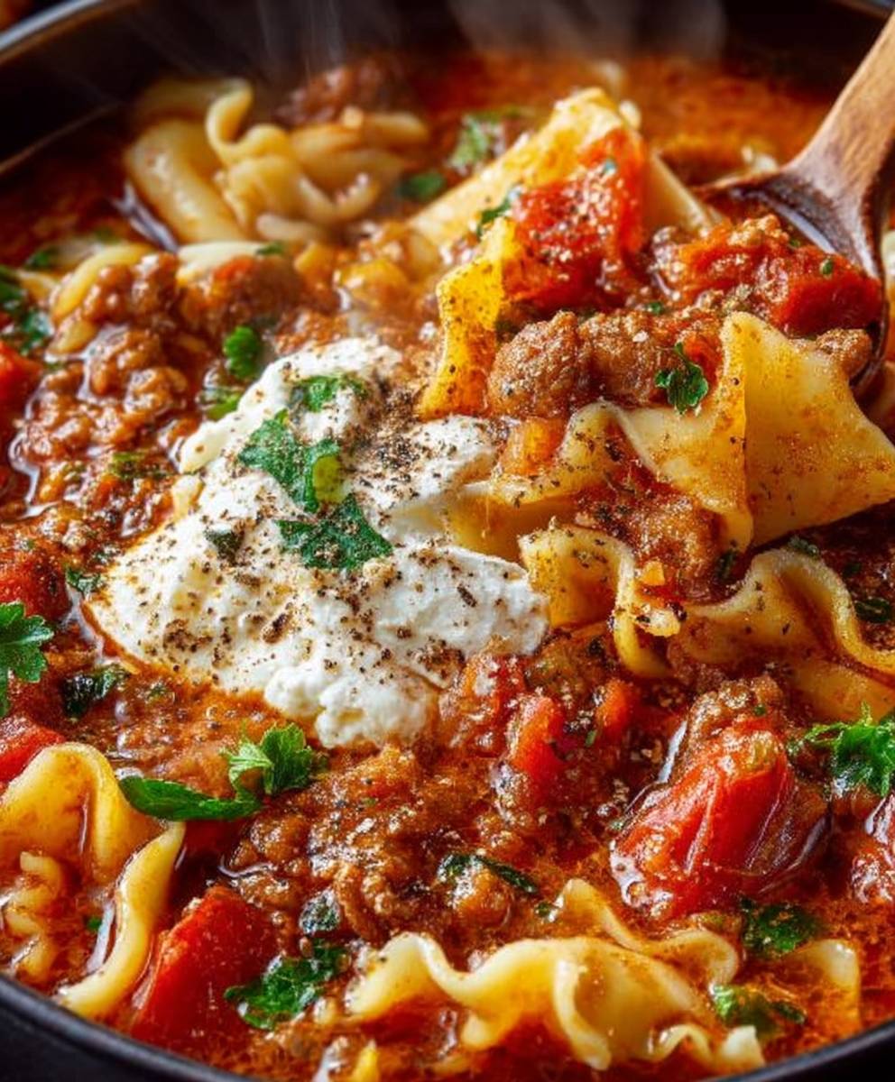 One Pot Lasagna Soup