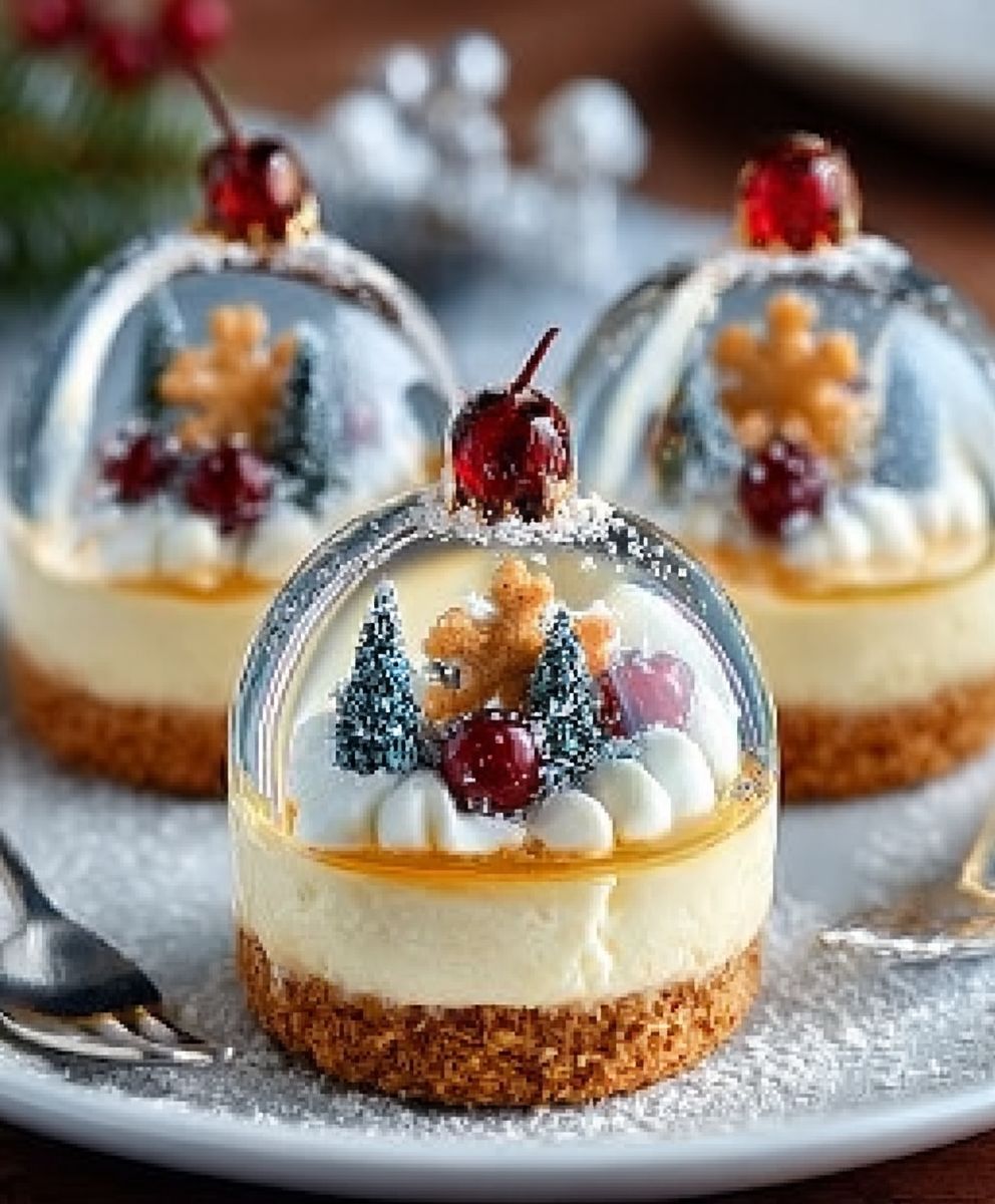 Snow Globe Cheesecake Bites