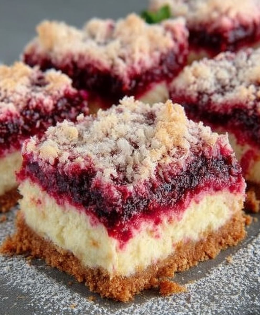 Raspberry Coconut Squares Keto