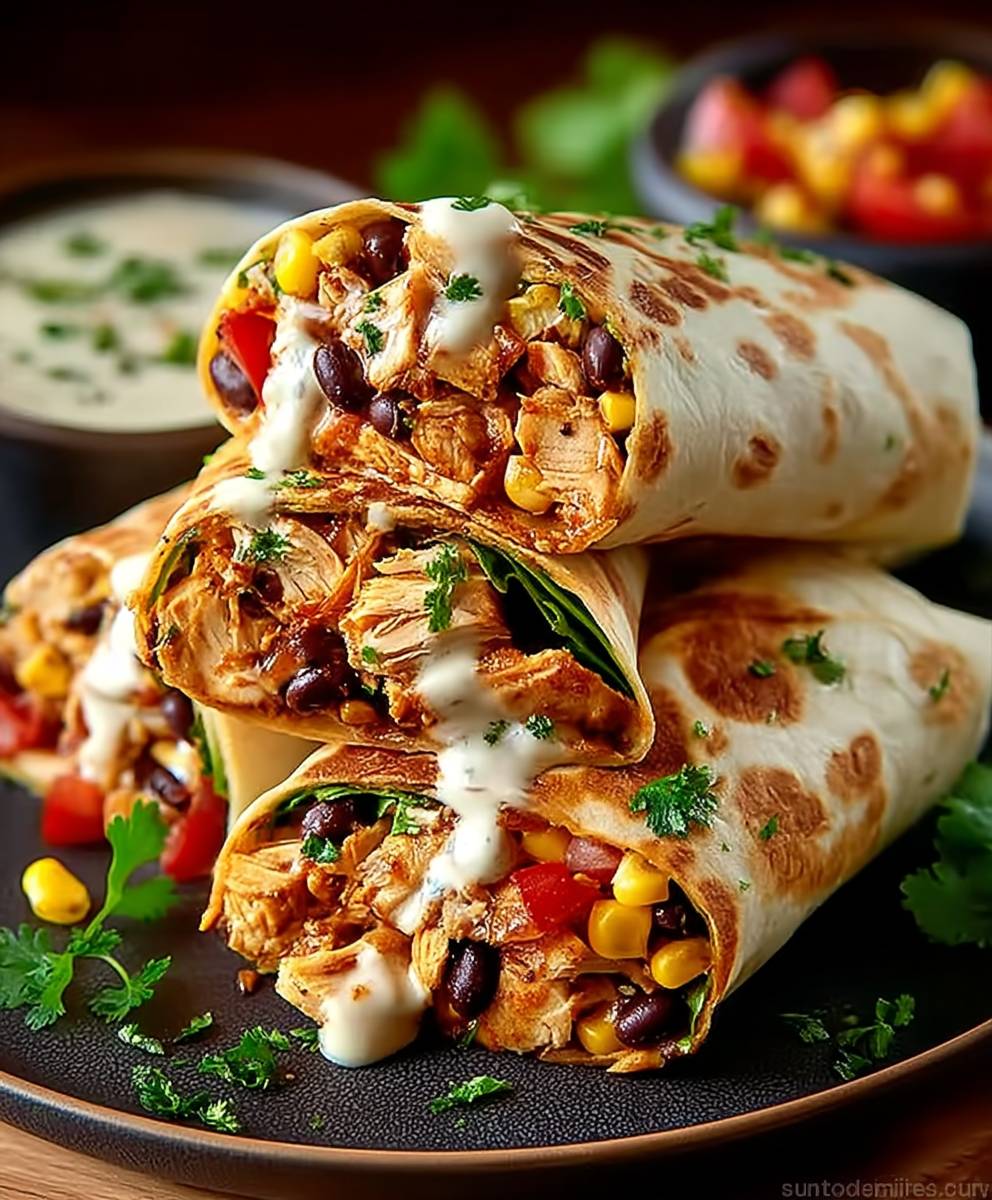 Southwest Chicken Wraps | Easy Healthy Lunch Wrap Recipe image 2